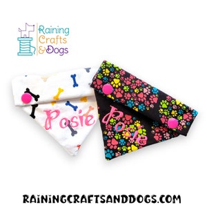 Personalized Dog Name Bandanas, Custom Dog Scarf