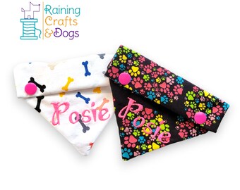 Personalized Dog Name Bandanas, Custom Dog Scarf