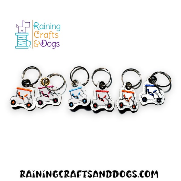 Golf Cart Keychain, Key Fob, Zipper Pull, Charm