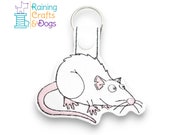 Rat Rodent Mouse Key Chain, Key Fob, Zipper Pull, Snap Tab
