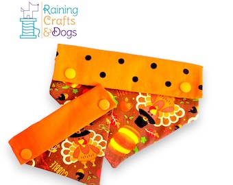 Bandana para perro de Acción de Gracias, con broche de presión sobre el collar