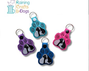Llavero con huella de pata de gato y perro / Regalo para amantes de las mascotas / Etiqueta para bolso, Tirador de cremallera