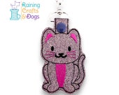 Kitty Cat Key Chain, Key Fob, Zipper Pull, Snap Tab