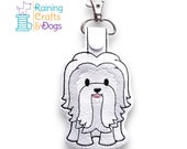 Coton de Tulear Dog Key Chain, Key Fob, Zipper Pull, Snap Tab