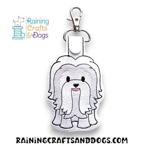 Coton de Tulear Dog Key Chain, Key Fob, Zipper Pull, Snap Tab