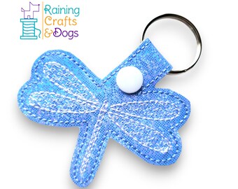 Dragonfly Keychain, Key Fob, Zipper Pull, Snap Tab