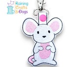 Mouse / Rat Key Chain, Key Fob, Zipper Pull, Snap Tab