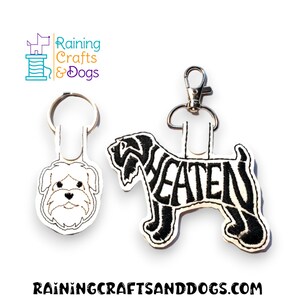 Wheaten Terrier Dog Key Chain, Key Fob, Zipper Pull, Snap Tab image 1