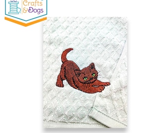 Toallas de mano bordadas con mascotas juguetonas – Toallas de cocina y baño