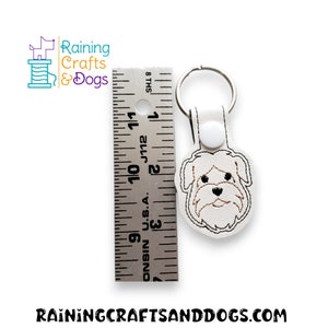 Wheaten Terrier Dog Key Chain, Key Fob, Zipper Pull, Snap Tab image 5