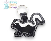 Skunk Key Chain, Key Fob, Zipper Pull, Snap Tab