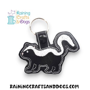Skunk Key Chain, Key Fob, Zipper Pull, Snap Tab