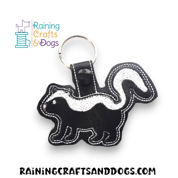 Skunk Key Chain, Key Fob, Zipper Pull, Snap Tab