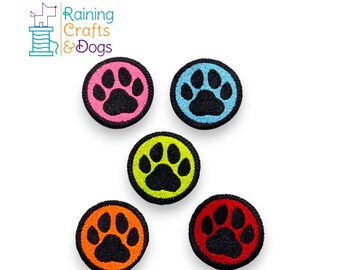 Parche con huella de pata en miniatura, redondo, de 4,4 cm (1,75") - Sin coser, sin planchar