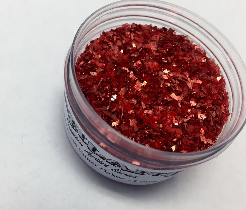 German Glass Glitter Made with Genuine Silver Red