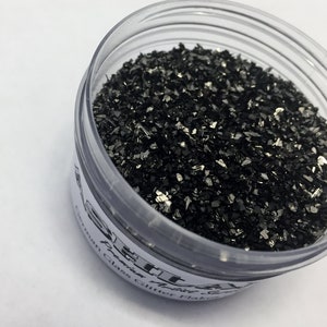 German Glass Glitter Made with Genuine Silver Black