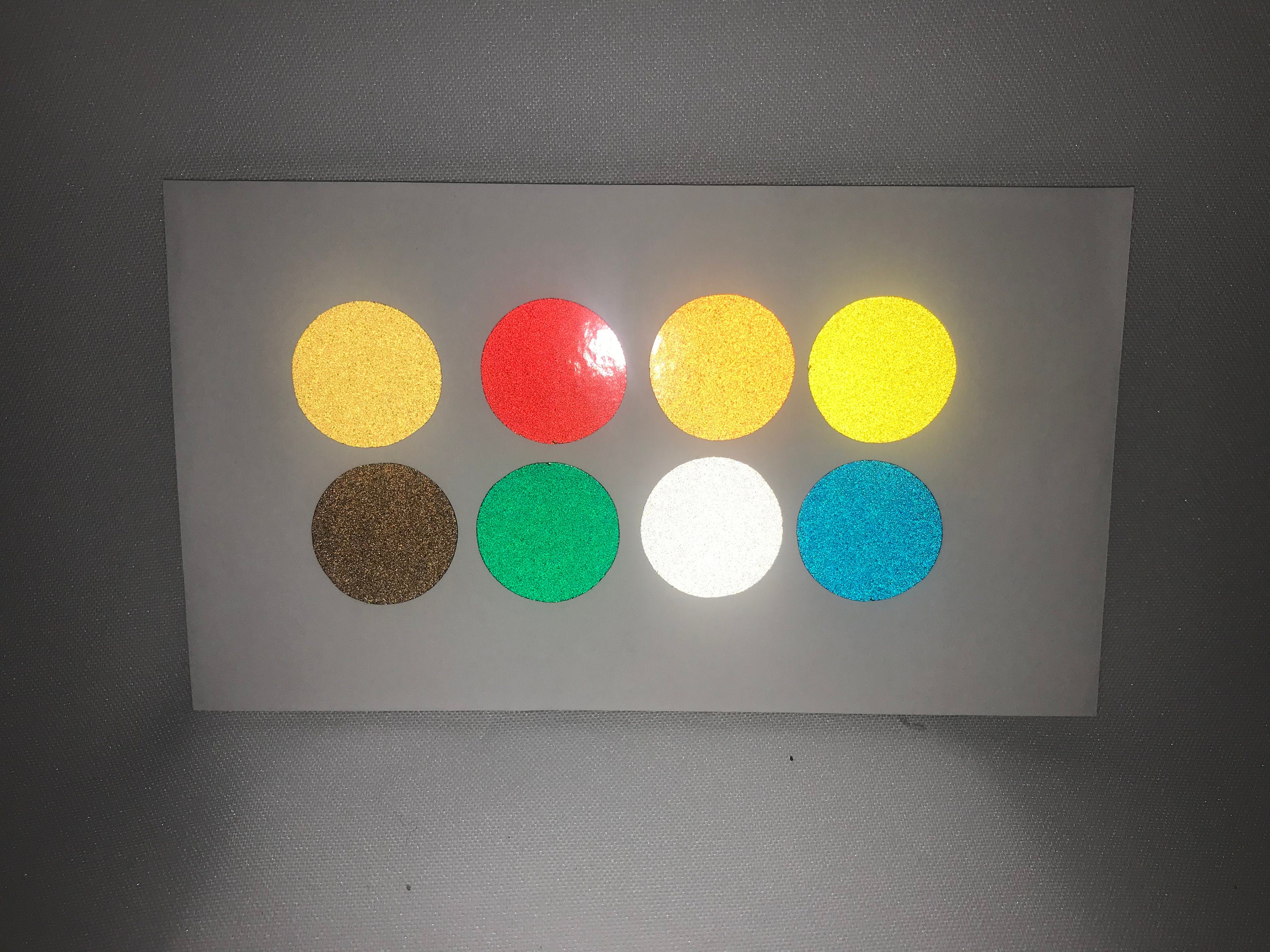 50 Reflective Dots- 8 colors - Self Adhesive