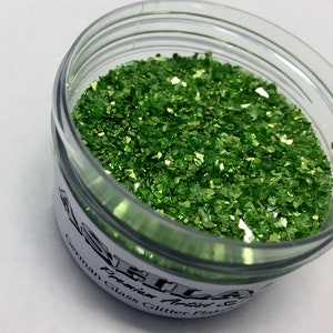 German Glass Glitter Made with Genuine Silver Green