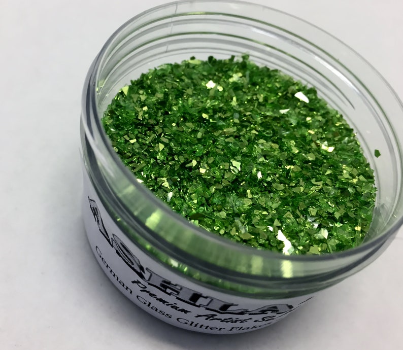 German Glass Glitter Made with Genuine Silver Green