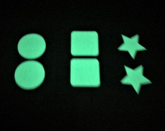 Glow in the Dark Shapes Dots, Squares or Stars - Self Adhesive - Qty. 30