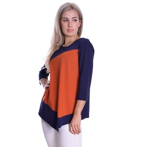 navy and orange tops