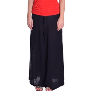 Black Wide Leg Cotton Pants Summer Trousers Very Comfy Light Great For Summer Holiday