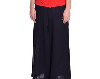 Black Wide Leg Cotton Pants Summer Trousers Very Comfy Light Great For Summer Holiday