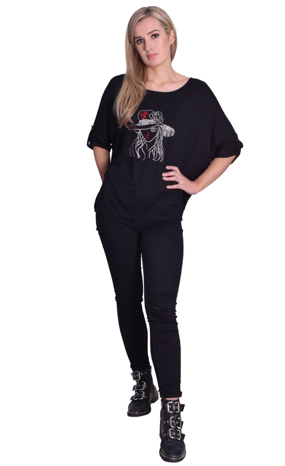 black jersey tunic top