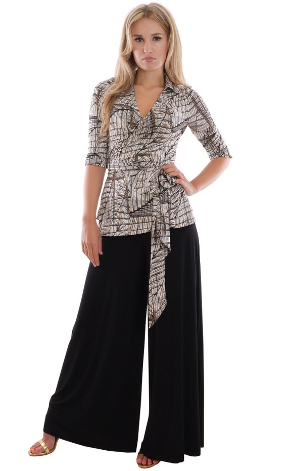 black jersey palazzo pants