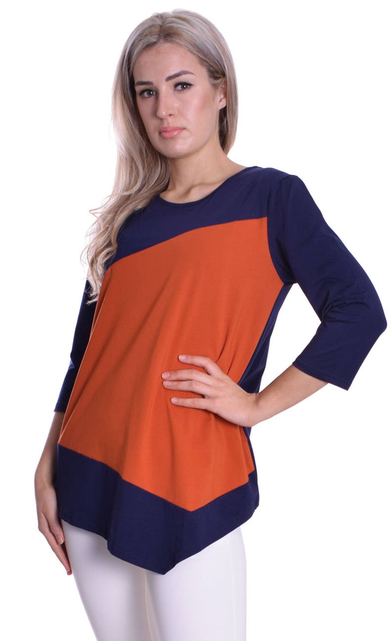 navy blue and orange clothes