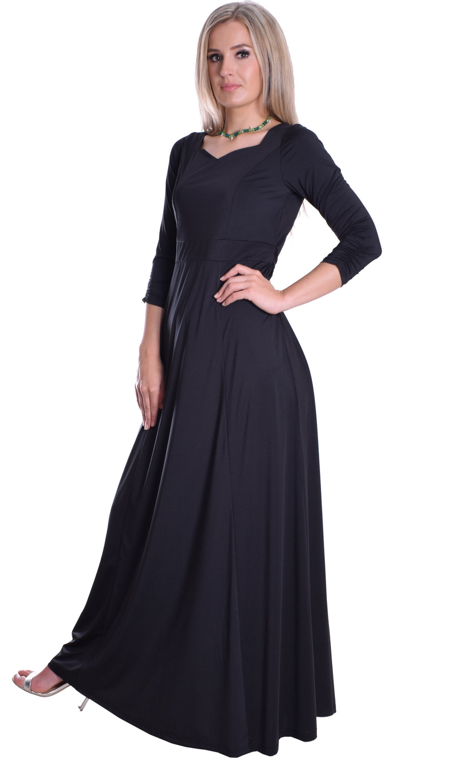 Black Full Length Dress for Choir and Stage Performance Etsy