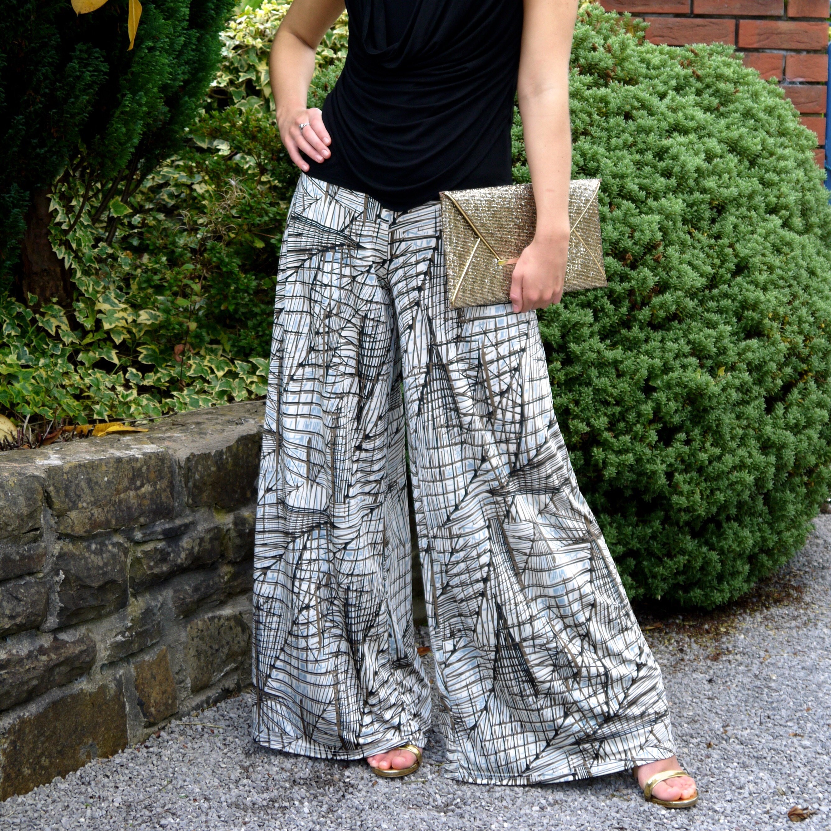 Image of Wide Leg Pants Palazzo Trousers Very Comfy For Home Non Creasing /