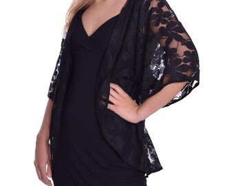long black lace cover up