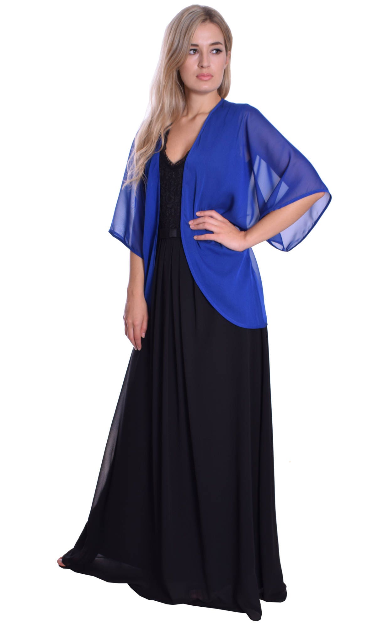 royal blue chiffon jacket