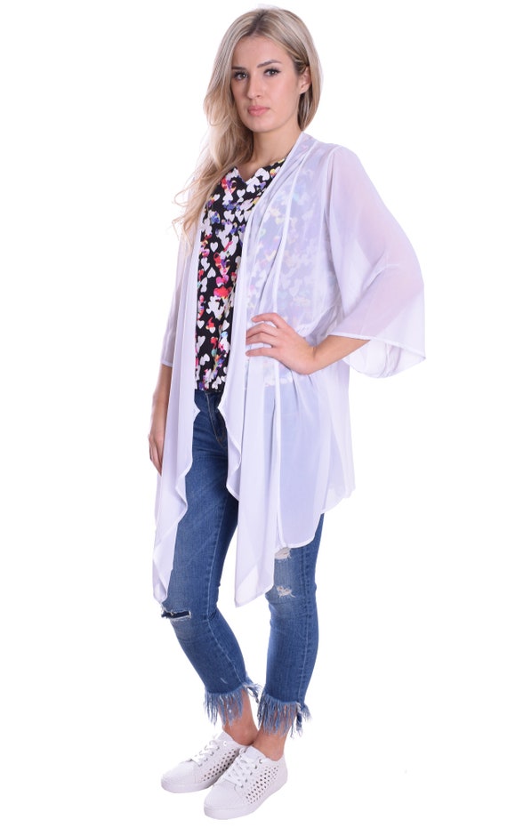 Chiffon trim cardigan hotsell