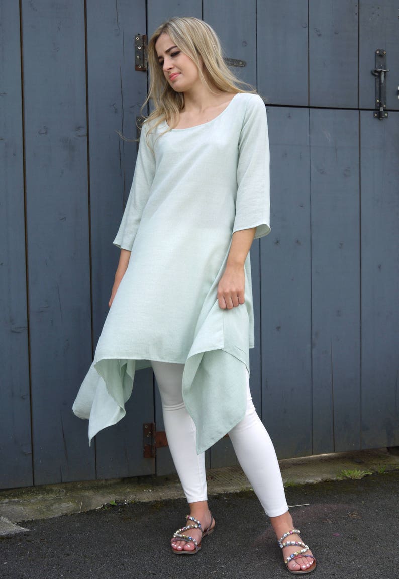 Summer Blouse Top Tunic Long Sleeve Lagenlook Style by MontyQ Cymru