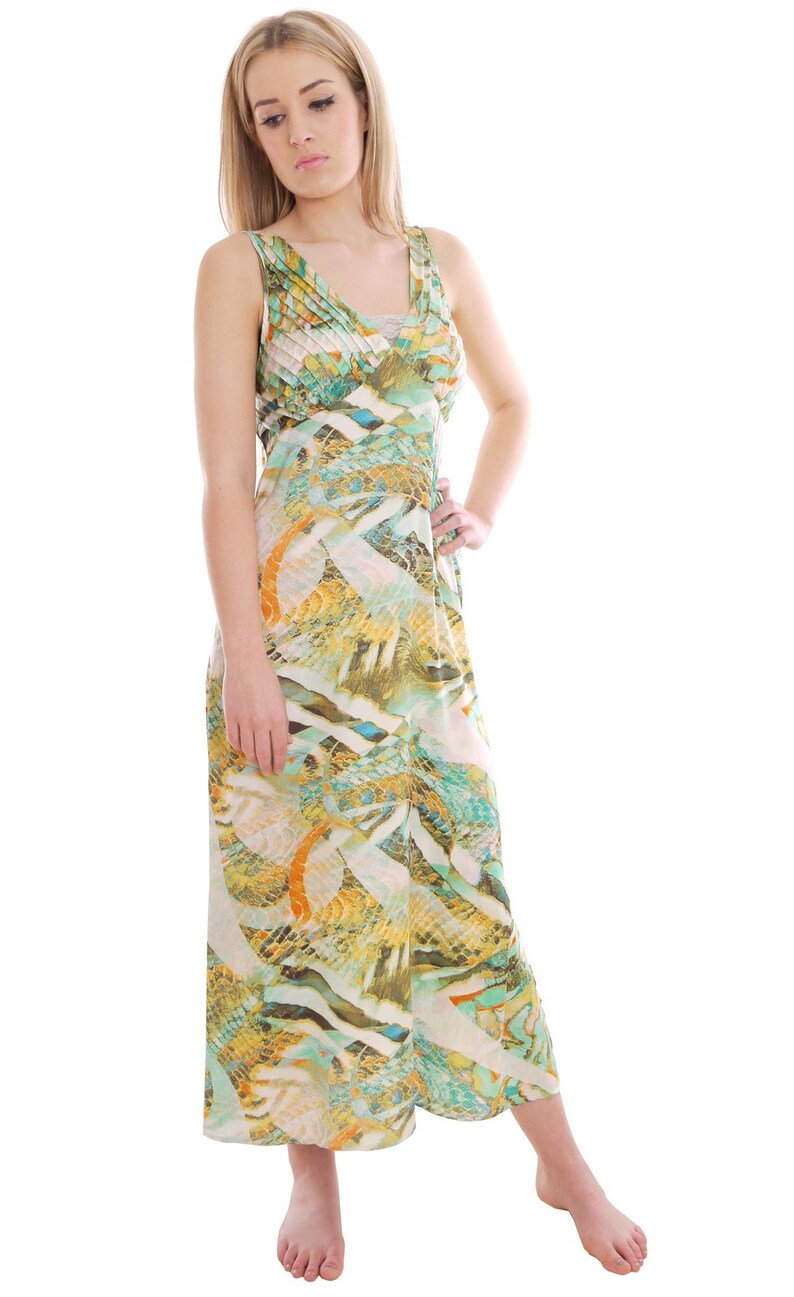Nightgown Dress Cool Satin Elegant A-frame Design Shoulder Straps Adjustable