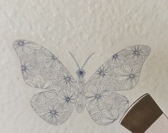 Ganzer Bogen Tiny Butterfly Translucent Stickers, 32 gesamt