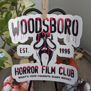 Sticker Halloween/Sticker Woodsboro Horror Film Club/sticker voor waterfles sticker voor auto