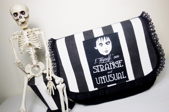 black and white striped purse