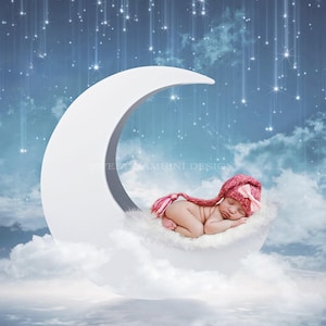 Moon Digital Backdrop - Newborn Digital Backdrop, Moon background
