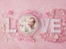 Newborn Digital Backdrop for girls - Vintage Love with cream middle 