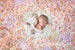 Newborn Digital Backdrop - Peach and Pink Peony Flower Wall 