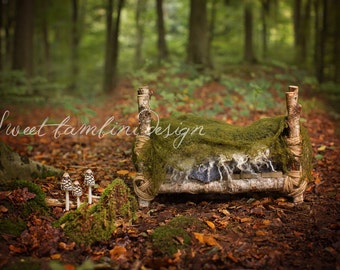 Digital Backdrop Newborn Photography Outdoor Forest Bed Prop