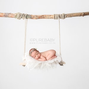 Simple white wooden swing, newborn digital backdrop -Instant Download, Minimalist Wooden Swing