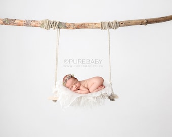 Simple white wooden swing, newborn digital backdrop -Instant Download, Minimalist Wooden Swing