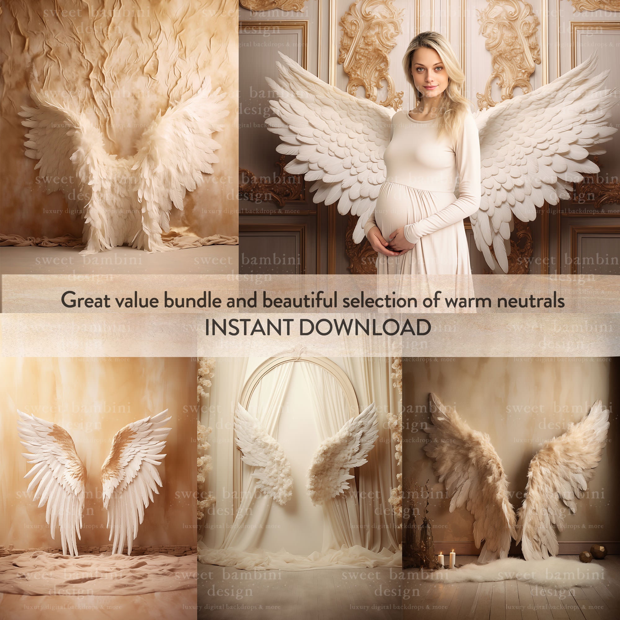 32 Angel Wings Digital Backgrounds - Maternity Digitals, Angel Wings in ...