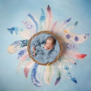 Unique Newborn Digital Background for boys - Boho Boy