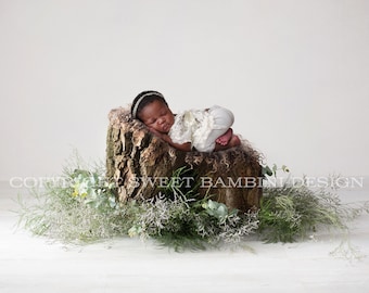 Organic Newborn Digital Backdrop - Tree piece with green foliage