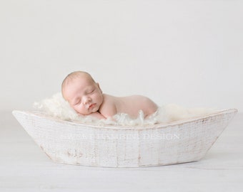 Newborn Photography Digital Backdrop for girls or boys - Simple white boat